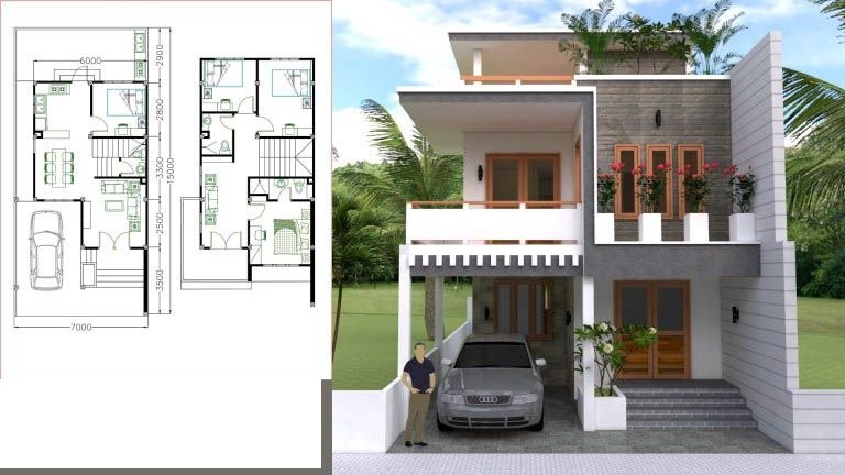 Mẫu nhà 7x15m 2 tầng phong cách tối giải đầy đủ tiện nghi