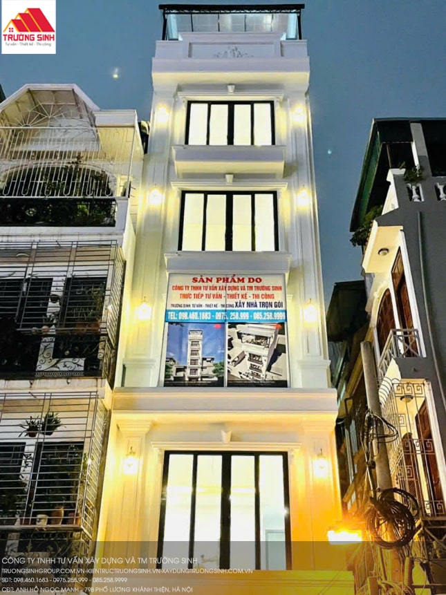 Thông tin về công trình 5 tầng 1 tum nhà anh Mạnh
