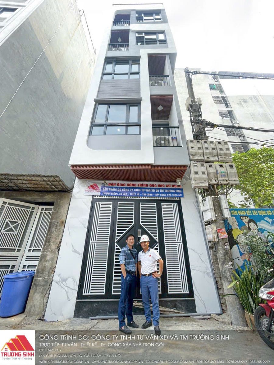 hoàn thiện xây nhà phố quan hoa