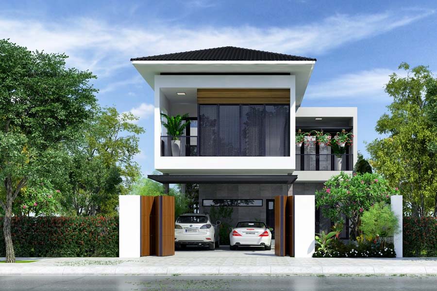 Top 3 mẫu nhà 2 tầng có gara kèm thiết kết được yêu thích